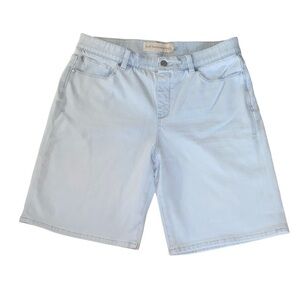 Soft Surroundings Women's Ultimate Denim Pull On Relaxed Bermuda Shorts Sz L